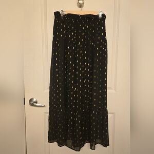 Black and Gold Women's Maxi Skirt